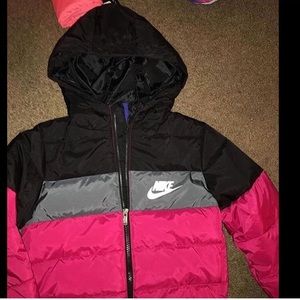 black , pink , & grey jacket